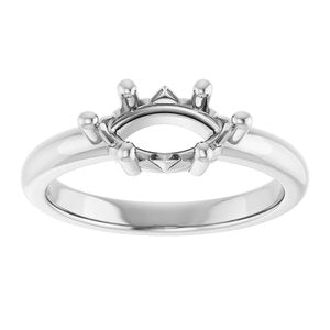 18K White Gold 9.5x5 mm Marquise Ring Mounting – image 6
