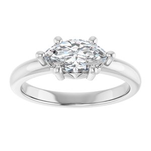 18K White Gold 9.5x5 mm Marquise Ring Mounting – image 5