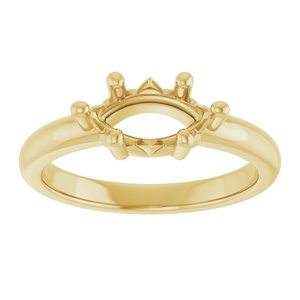 18K Yellow Gold 9.5x5 mm Marquise Ring Mounting – image 6