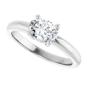 18K White Gold 7x5 mm Oval Ring Mounting – image 8