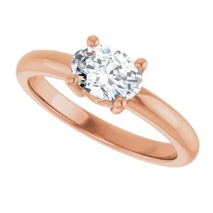 14K Rose Gold 7x5 mm Oval Ring Mounting – image 8
