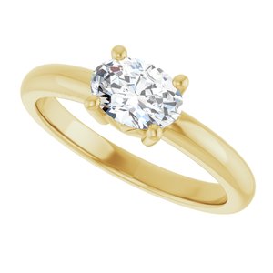 10K Yellow Gold 7x5 mm Oval Ring Mounting – image 8