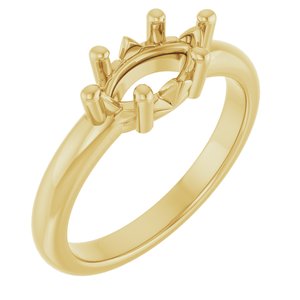 18K Yellow Gold 9.5x5 mm Marquise Ring Mounting – image 2