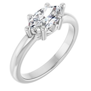 18K Palladium White Gold 9.5x5 mm Marquise Ring Mounting