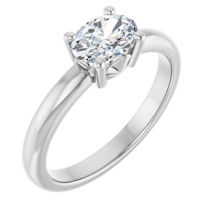 18K Palladium White Gold 7x5 mm Oval Ring Mounting