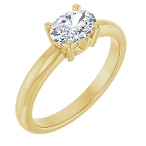14K Yellow Gold 7x5 mm Oval Ring Mounting