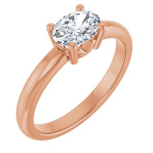 10K Rose Gold 7x5 mm Oval Ring Mounting
