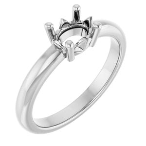 14K X1 White Gold 7x5 mm Oval Ring Mounting – image 2
