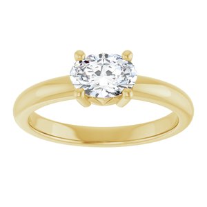 14K Yellow Gold 7x5 mm Oval Ring Mounting – image 5
