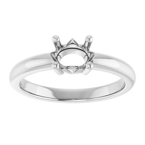 14K X1 White Gold 7x5 mm Oval Ring Mounting – image 6
