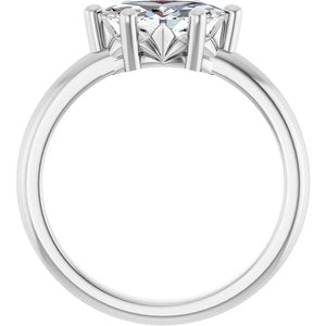 18K Palladium White Gold 9.5x5 mm Marquise Ring Mounting – image 3