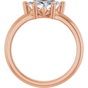 14K Rose Gold 9.5x5 mm Marquise Ring Mounting – image 3