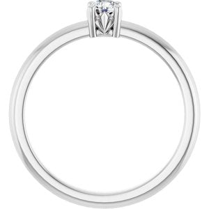 18K X1 White Gold 3.5 mm Round Ring Mounting – image 3