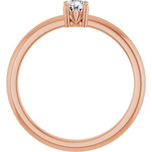 10K Rose Gold 3.5 mm Round Ring Mounting – image 3
