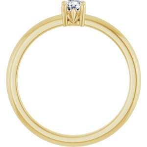 14K Yellow Gold 3.5 mm Round Ring Mounting – image 3