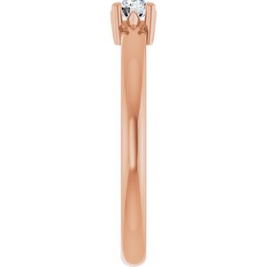 18K Rose Gold 3.5 mm Round Ring Mounting – image 7