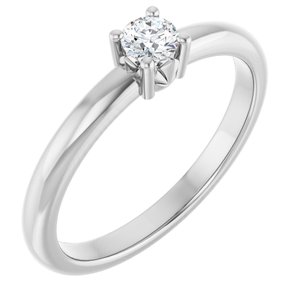 14K White Gold 3.5 mm Round Ring Mounting