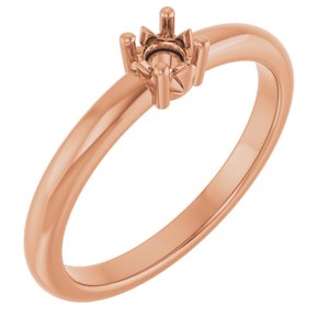 18K Rose Gold 3.5 mm Round Ring Mounting – image 2