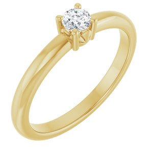 18K Yellow Gold 3.5 mm Round Ring Mounting