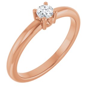 10K Rose Gold 3.5 mm Round Ring Mounting
