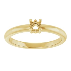 18K Yellow Gold 3.5 mm Round Ring Mounting – image 6