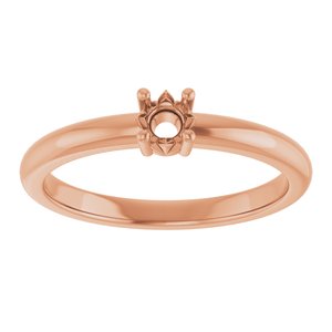 18K Rose Gold 3.5 mm Round Ring Mounting – image 6