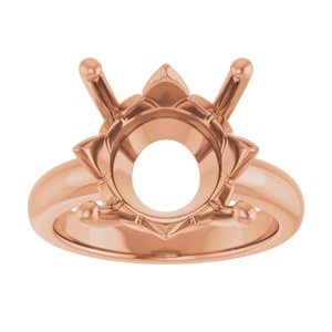 14K Rose Gold 14 mm Round Ring Mounting – image 6