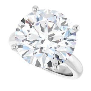 18K Palladium White Gold 14 mm Round Ring Mounting – image 8