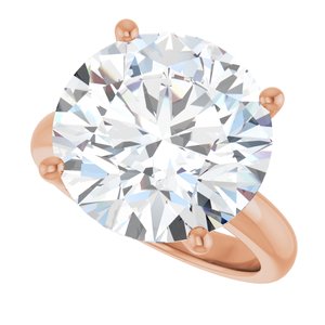 14K Rose Gold 14 mm Round Ring Mounting – image 8