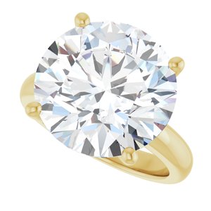 18K Yellow Gold 14 mm Round Ring Mounting – image 8