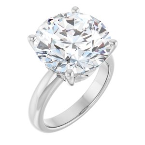 18K Palladium White Gold 14 mm Round Ring Mounting