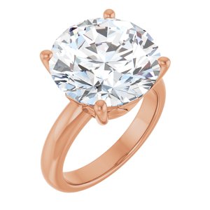 10K Rose Gold 14 mm Round Ring Mounting