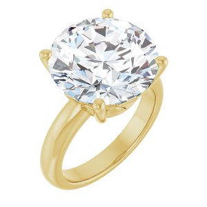10K Yellow Gold 14 mm Round Ring Mounting