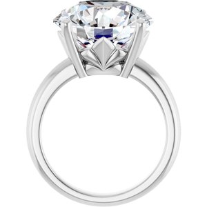 18K Palladium White Gold 14 mm Round Ring Mounting – image 3