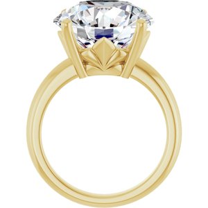14K Yellow Gold 14 mm Round Ring Mounting – image 3