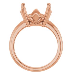 14K Rose Gold 14 mm Round Ring Mounting – image 4