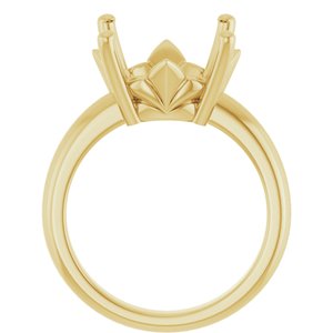 14K Yellow Gold 14 mm Round Ring Mounting – image 4