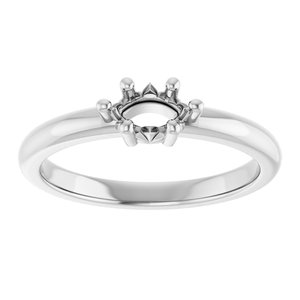 18K Palladium White Gold 6x3.5 mm Marquise Ring Mounting – image 6