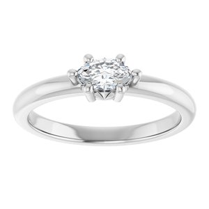 10K White Gold 6x3.5 mm Marquise Ring Mounting – image 5