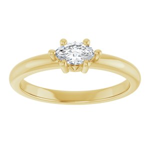 10K Yellow Gold 6x3.5 mm Marquise Ring Mounting – image 5