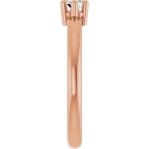 14K Rose Gold 6x3.5 mm Marquise Ring Mounting – image 7