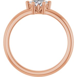 18K Rose Gold 6x3.5 mm Marquise Ring Mounting – image 3