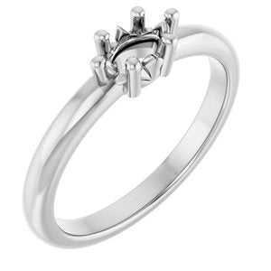 10K White Gold 6x3.5 mm Marquise Ring Mounting – image 2
