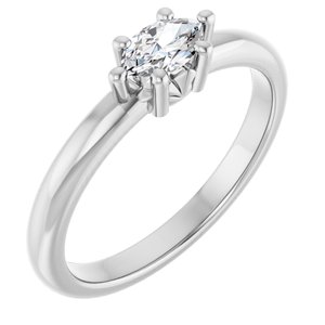 Sterling Silver 6x3.5 mm Marquise Ring Mounting