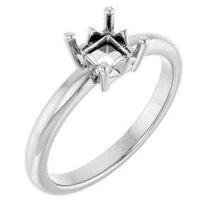 Sterling Silver 4.5x4.5 mm Square Ring Mounting – image 2