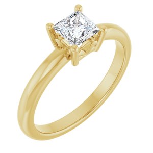 18K Yellow Gold 4.5x4.5 mm Square Ring Mounting