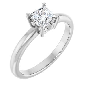 Sterling Silver 4.5x4.5 mm Square Ring Mounting