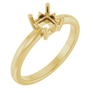 18K Yellow Gold 4.5x4.5 mm Square Ring Mounting – image 2