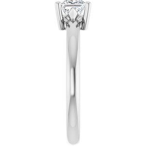 18K Palladium White Gold 4.5x4.5 mm Square Ring Mounting – image 7