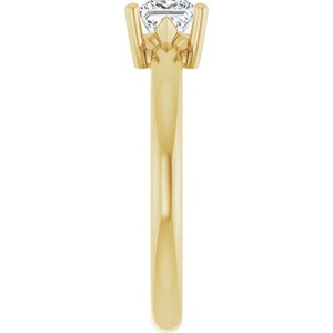 18K Yellow Gold 4.5x4.5 mm Square Ring Mounting – image 7